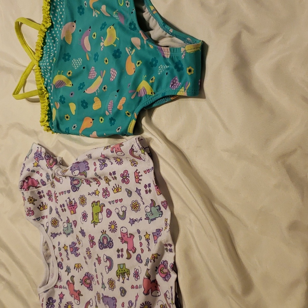 2 pc girls 24 month bathing suit and tee
